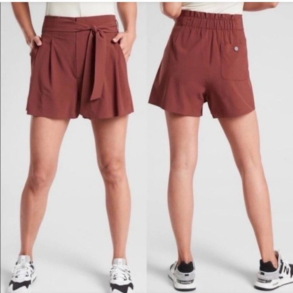 Athleta Skyline‎ Shorts ll high rise lightweight Size 6 Cognac Brown